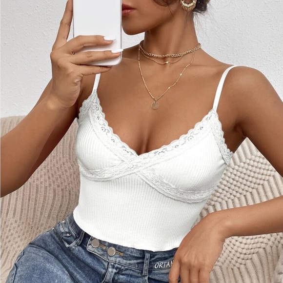 SHEIN Tops - Lace Trim Cami Top